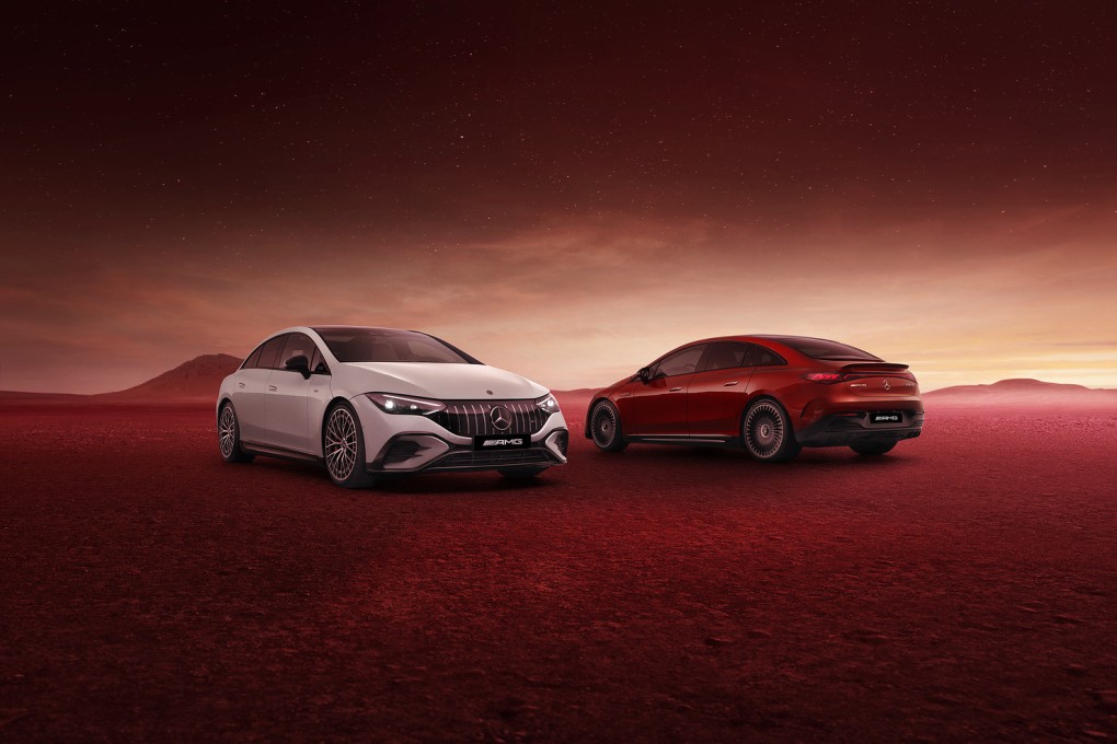 The new Mercedes-AMG EQE 43 4Matic and 53 4Matic+ mark a move to electric vehicle engineering with the spirit of motor racing in mind. Photo: Mercedes-Benz