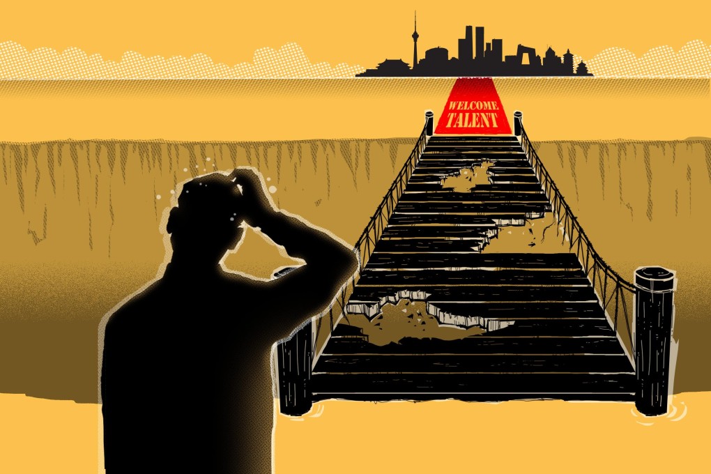 China is trying to roll out the red carpet to lure top-tier talent, but factors such as a devalued yuan and high housing prices are keeping some away. Illustration: Henry Wong