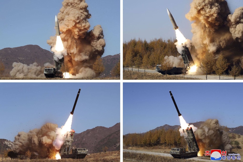 A combination image released on Monday by North Korea’s official Korean Central News Agency shows various missile tests being performed by the Korean People’s Army at undisclosed locations. Photo: KCNA via KNS / AFP