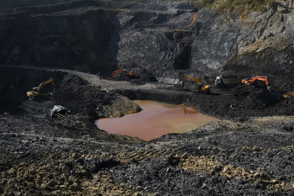 An open pit coal mining site in India in 2021. Photo: AP