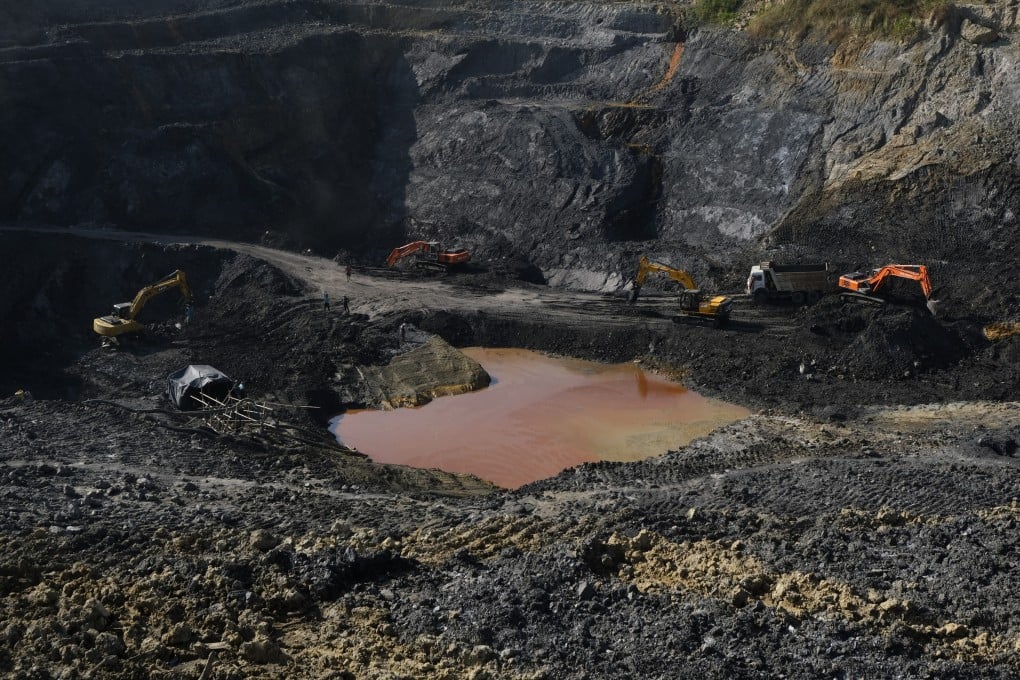 An open pit coal mining site in India in 2021. Photo: AP