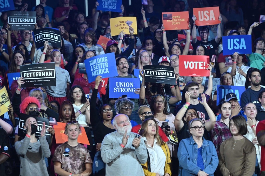 Attendees at a rally in support of Democratic US Senate candidate John Fetterman, ahead of the closely watched Pennsylvania race. Photo: AFP