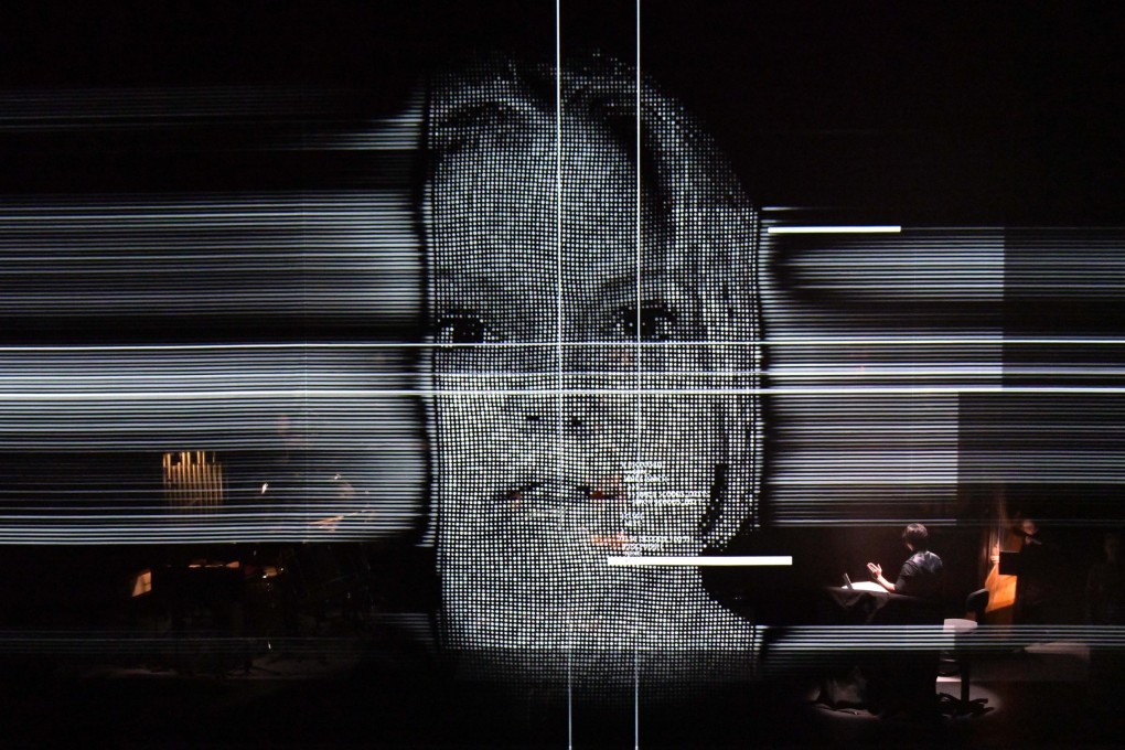 Hong Kong-German AI opera production Chasing Waterfalls blends live and digital performers. A digital version of soprano Eir Inderhaug (above), the only performer to appear live in the performance. Photo: New Vision Arts Festival