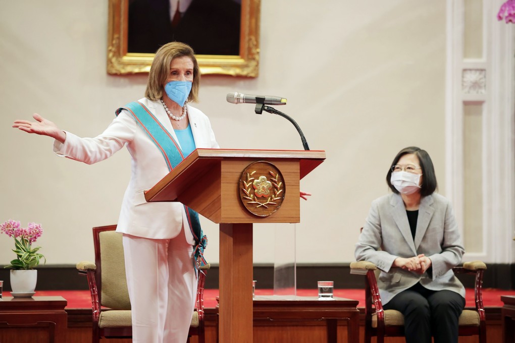 US House Speaker Nancy Pelosi meets Taiwanese President Tsai Ing-wen in Taipei on August 3. The visit angered Beijing and it cut off military talks with the US in response. Photo: AP