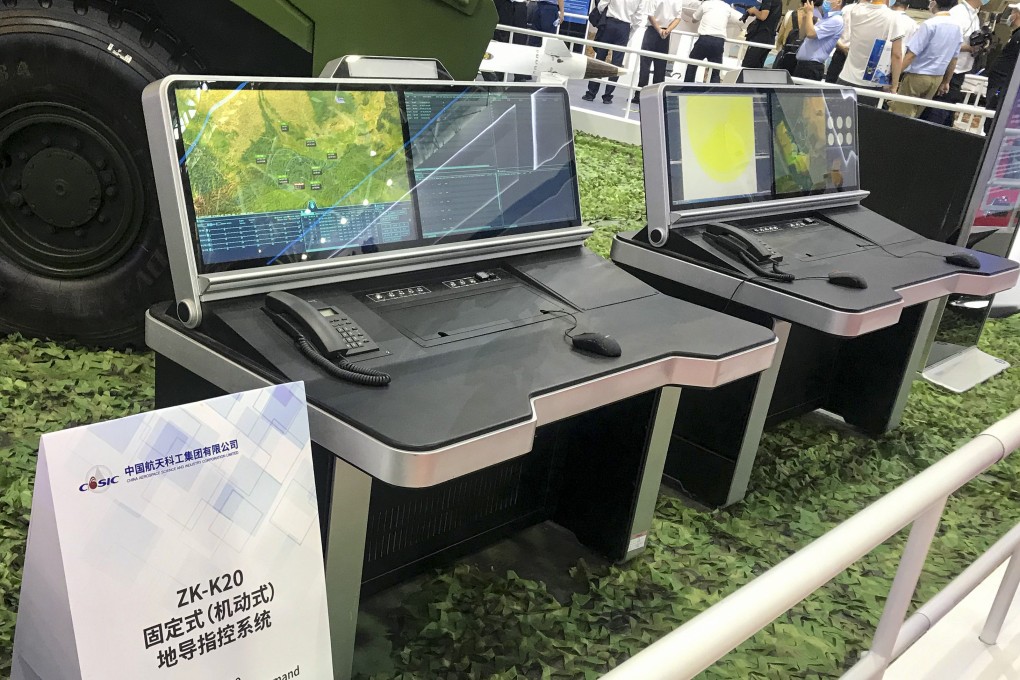 The Casic anti-UAV system package’s ZK-K20 tactical command control, on display at the Zhuhai air show in southern China. Photo: Handout