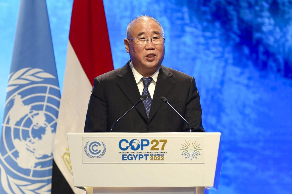 Xie Zhenhua, China’s special envoy for climate change, at the COP27 climate conference in Sharm el-Sheikh, Egypt, on Tuesday. Photo: Bloomberg