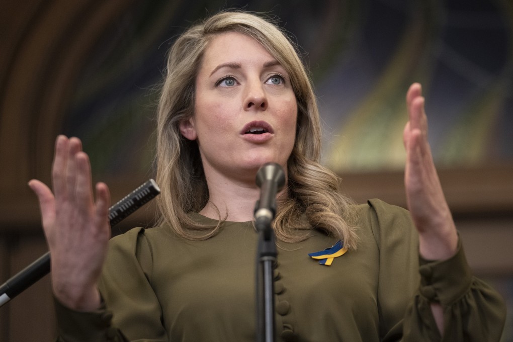 Canadian Foreign Affairs Minister Melanie Joly responds to questions at the House of Commons in Ottawa in March. Photo: The Canadian Press via AP