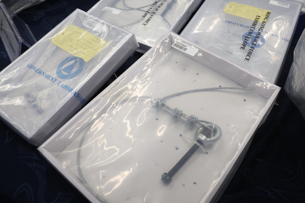 Evidence displayed during a press conference. Photo: Yik Yeung-man