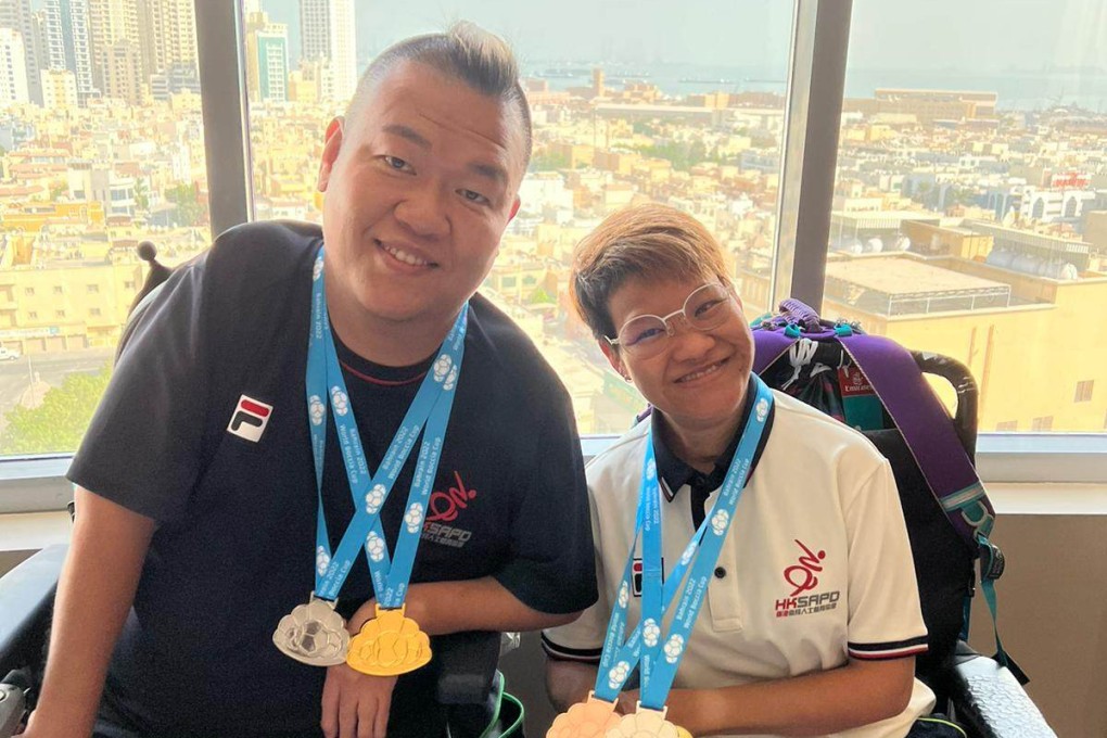 Tokyo Paralympics silver medallists Leung Yuk-wing and Vivian Lau Wai-yan finished second at the mixed pairs event at the Bahrain World Cup. Photo: Handout