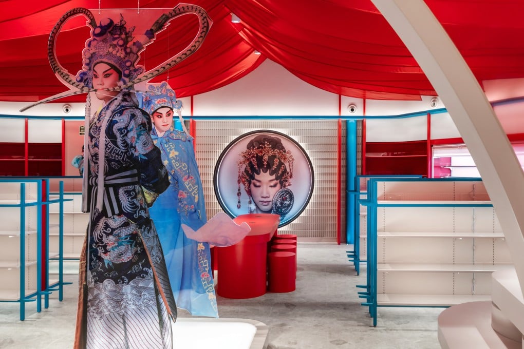 Hong Kong architecture and interior design studio Metagram drew on Cantonese opera to design the new Natural is Best snack shop at the West Kowloon Cultural District’s Xiqu Centre. Photo: Steven Ko
