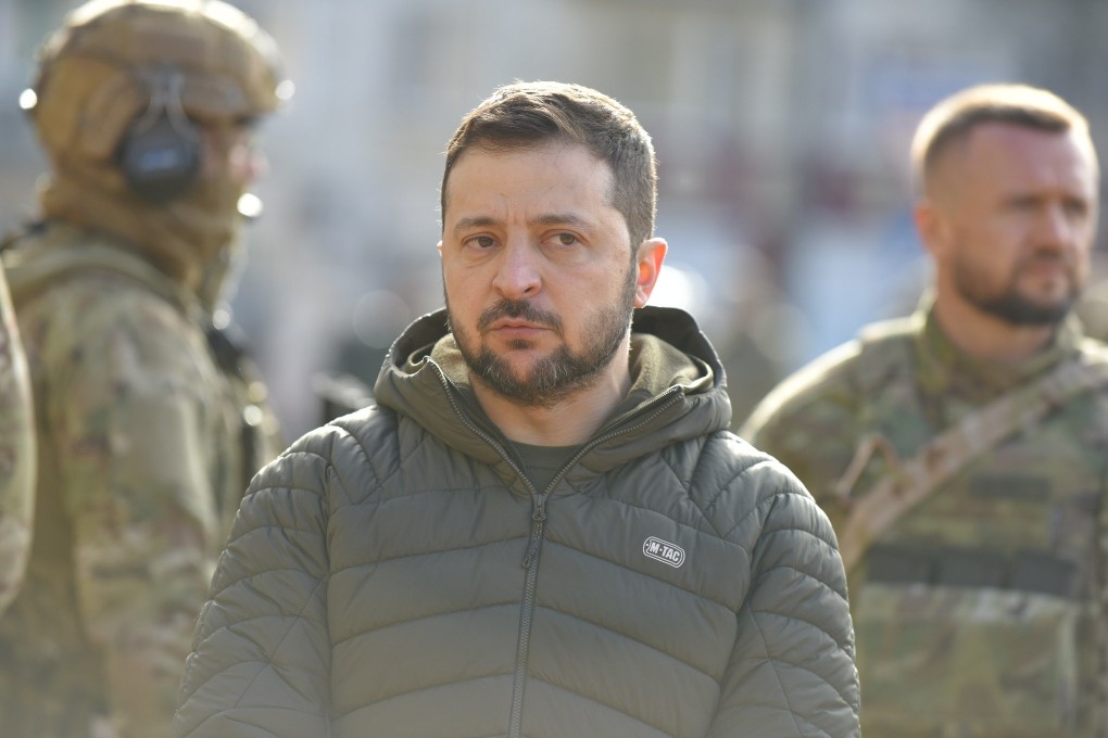 Ukrainian President Volodymyr Zelensky during a visit to the recaptured city of Kherson, Ukraine, on November 14. Photo:  EPA-EFE