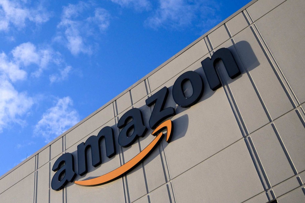 The Amazon logo is seen at the company’s fulfillment centre on Staten Island in New York. Photo: AFP
