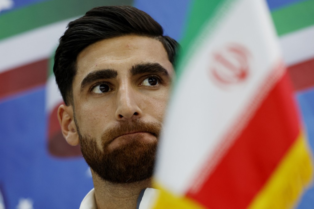 Alireza Jahanbakhsh speaks at a World Cup press conference. Photo: Reuters