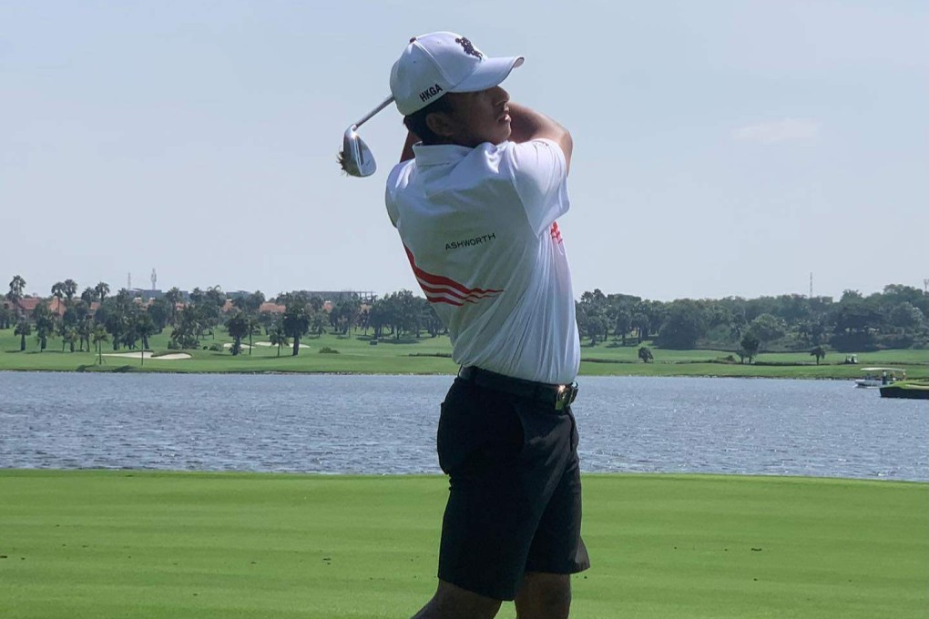 Isaac Lam in action for Hong Kong during the 29th Nomura Cup at the Manila Southwoods Golf and Country Club. Photo: HKGA