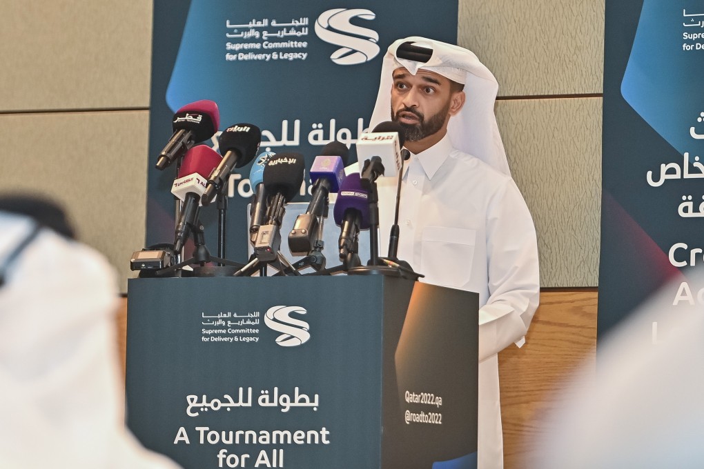 Secretary General of the Supreme Committee for Delivery and Legacy, Hassan Al Thawadi delivers a speech during the 5th edition of the Accessibility Forum in Doha. Photo: EPA-EFE