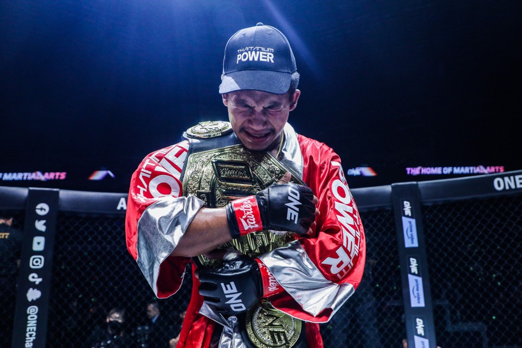 Rodtang Jitmuangnon celebrates a decision victory over Joseph Lasiri at ONE on Prime Video 4. Photos: ONE Championship