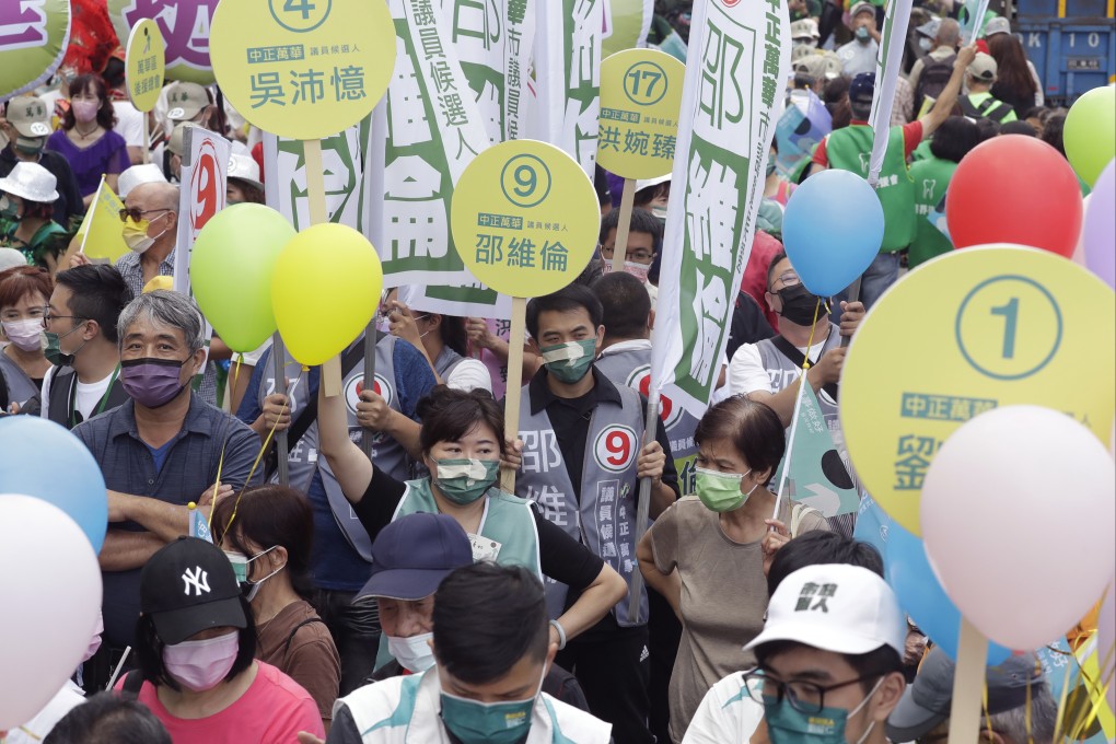 More than 19 million people are expected to vote in Taiwan’s local elections on the weekend, but Covid-19 quarantine rules will deny some electors the right to cast their ballot. Photo: AP