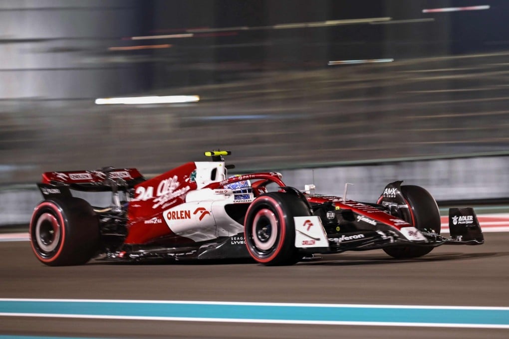 Alfa Romeo’s Zhou Guanyu drives during the qualifying session for the Abu Dhabi Grand Prix. Photo: AFP