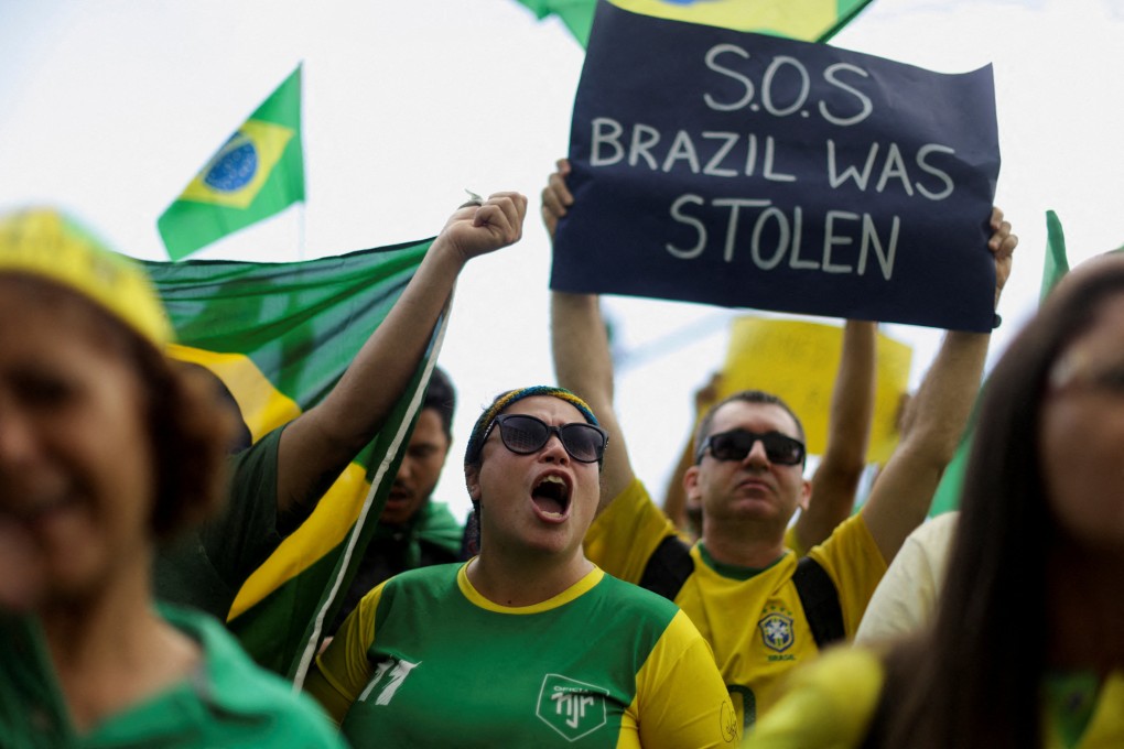 People take part in a protest over Brazil’s President Jair Bolsonaro’s election defeat in Rio de Janeiro, Brazil on November 6. Photo: Reuters
