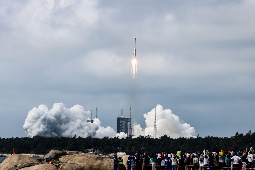 The Long March 7 Y6 rocket, carrying cargo spacecraft Tianzhou 5, blasts off from the Wenchang spacecraft launch site in south China’s Hainan province on November 12. Photo: Xinhua
