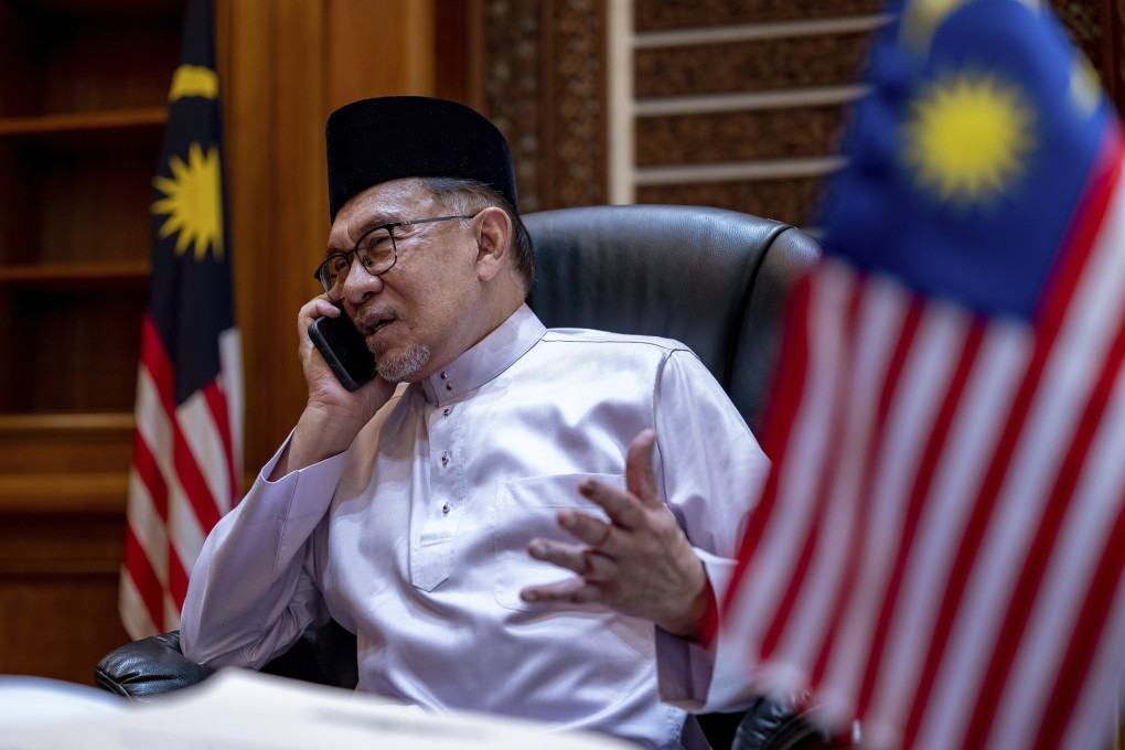 Malaysian Prime Minister Anwar Ibrahim on his first day in office, in Putrajaya on Friday. Photo: AP