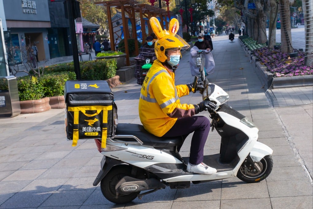 A Meituan deliver driver. PHOTO: Getty Images