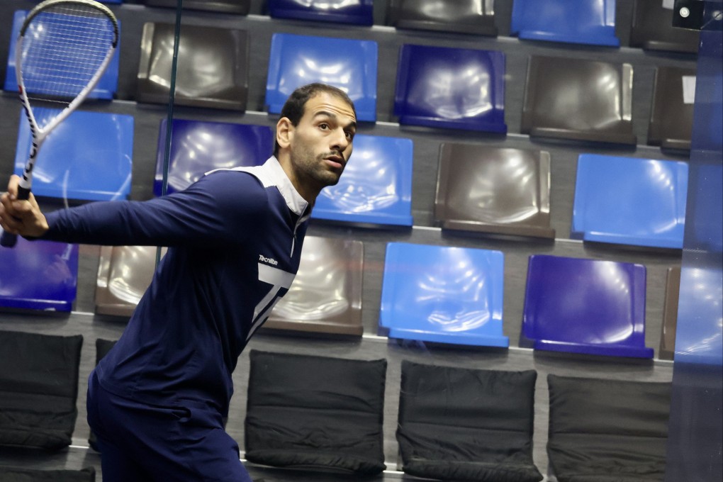 Defending champion Mohamed Elshorbagy practises ahead of the Hong Kong Squash Open. Photos: Shirley Chui