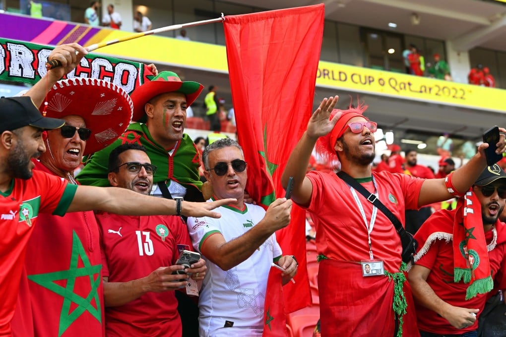 Morocco fans ahead of their side’s Group F game against Belgium at the Al Thumama Stadium in Doha. Photo: EPA-EFE