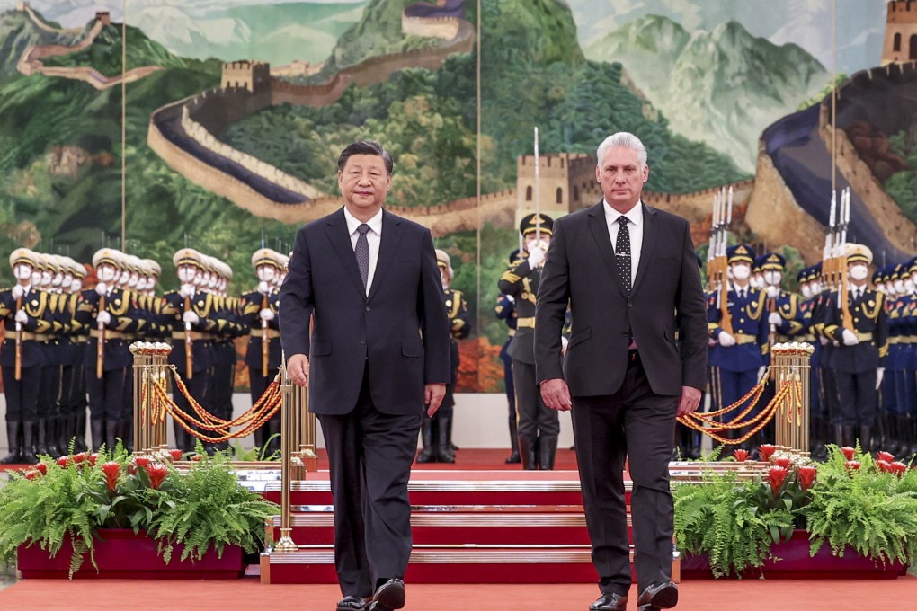 China’s President Xi Jinping with Cuba’s leader Miguel Diaz-Canel before their talks in Beijing on November 25. Photo: Xinhua
