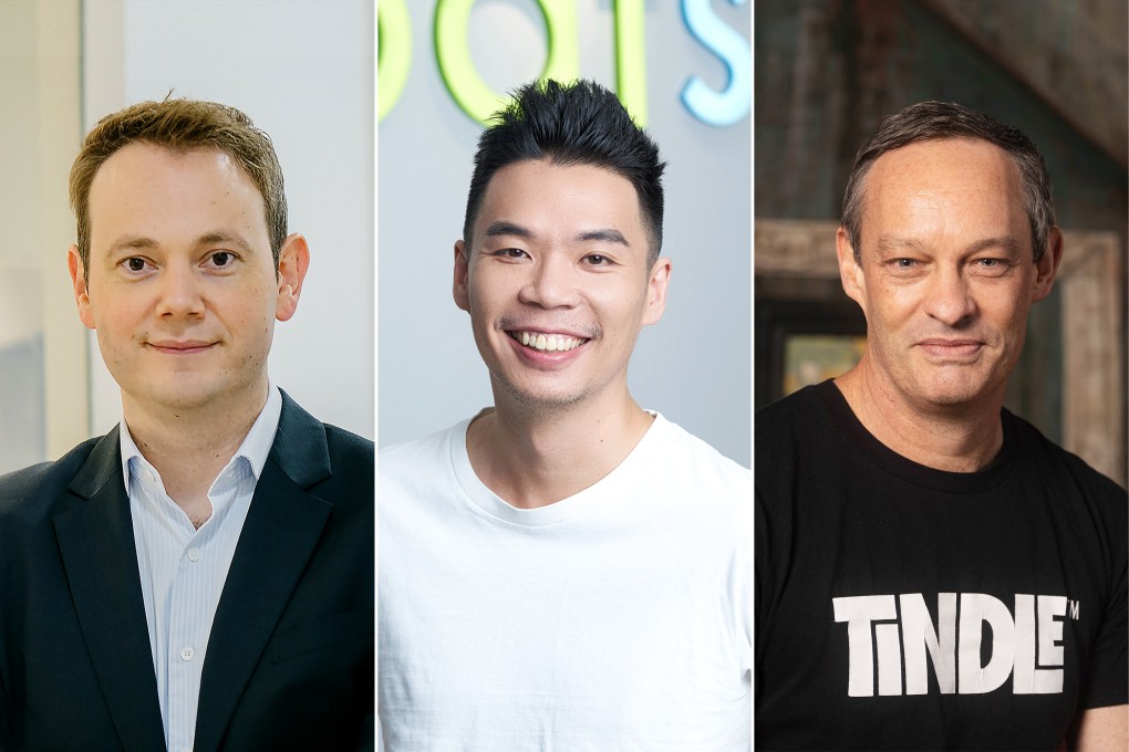 Executives at three Singapore start-ups (from left) Piers Ingram, CEO and co-founder of Hummingbird Bioscience, Jeffrey Tiong, founder of intellectual property data analytics company PatSnap, and Alex Ward, chief operating officer of Next Gen Foods, say their companies are reaping the benefits of basing themselves in the city state.