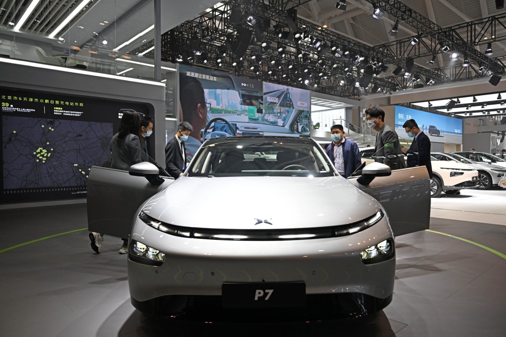 The XPeng booth at the China Motor Show (Tianjin) 2022 earlier this month. Photo: Xinhua