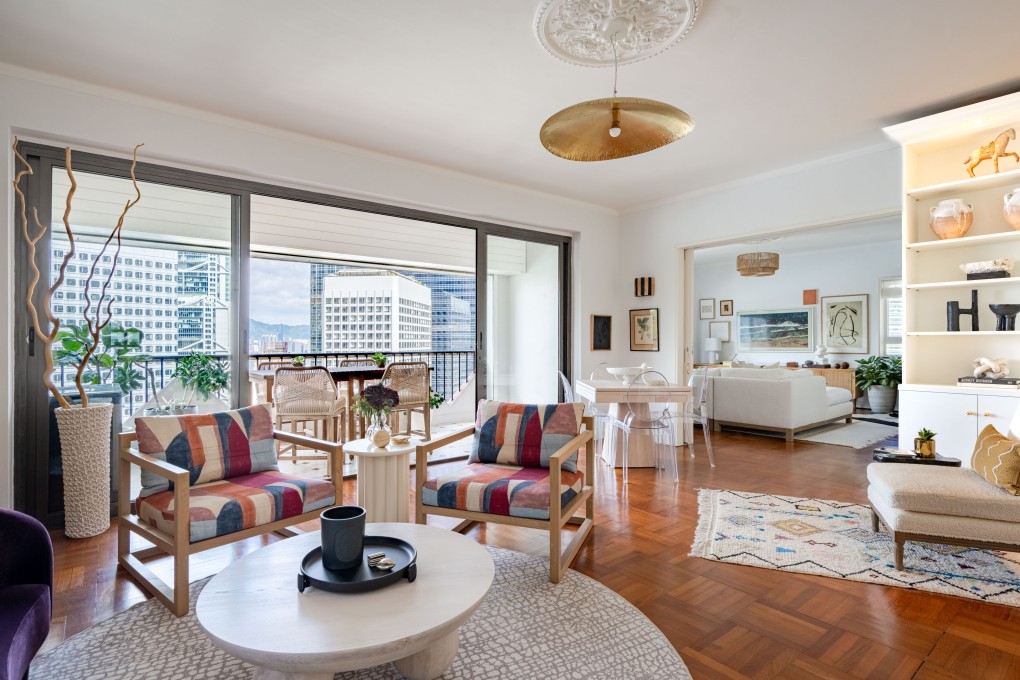 The living room of Jennifer Margolin and family’s rented apartment in Hong Kong’s Mid-Levels, a showcase for the homeware entrepreneur’s eclectic tastes. Photo: Eugene Chan