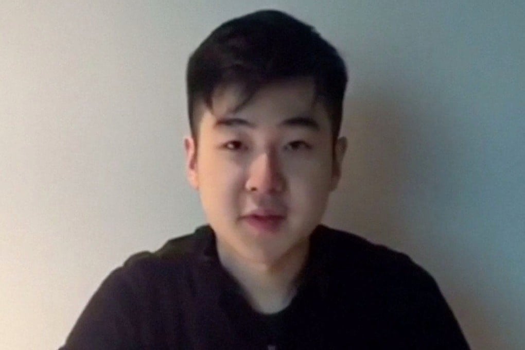 A man identifying himself as Kim Han-sol speaks in an unknown location, in this undated video posted on YouTube by a group called Cheollima Civil Defense. Photo: Reuters/File