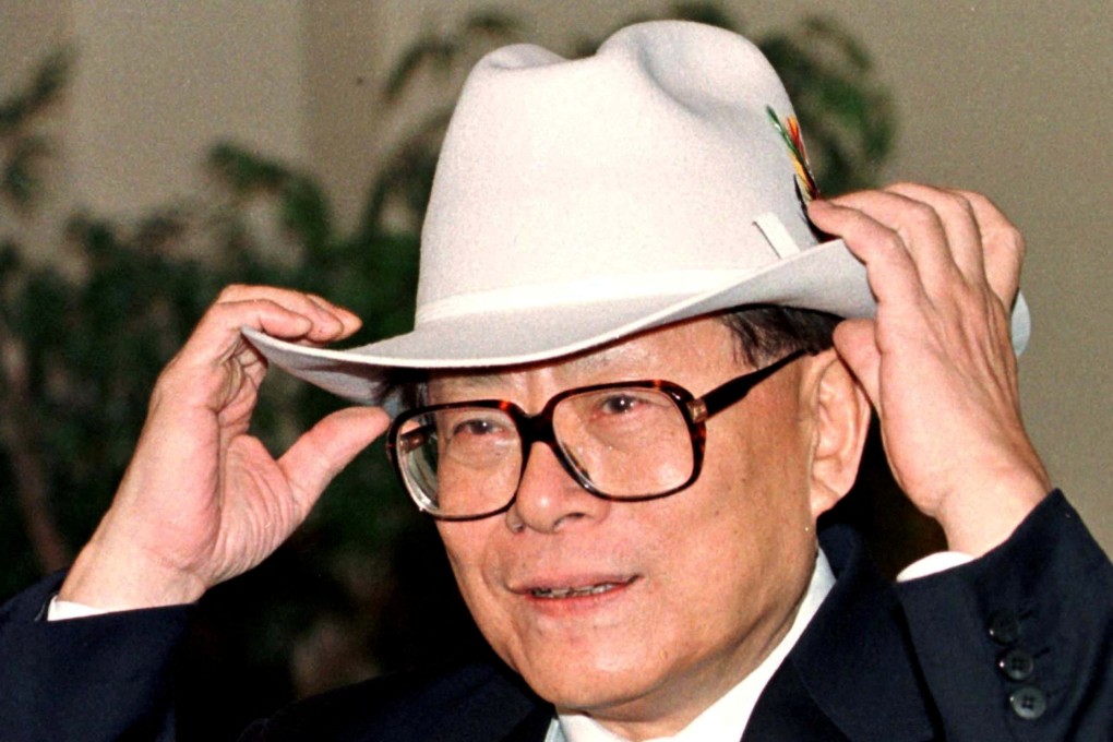 Chinese President Jiang Zemin, pictured in 1997 trying on a new cowboy hat in Calgary, Canada. Photo: Reuters