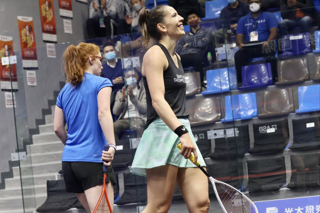 Joelle King (right) eased through to the quarter-finals of the Hong Kong Squash Open. Photo: Shirley Chui