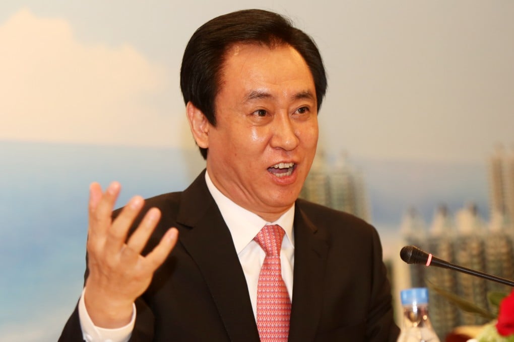 China Evergrande Group’s founder and chairman Hui Ka-yan during the developer’s 2016 financial results announcement in Hong Kong on 28 March 2017. Photo: Xiaomei Chen