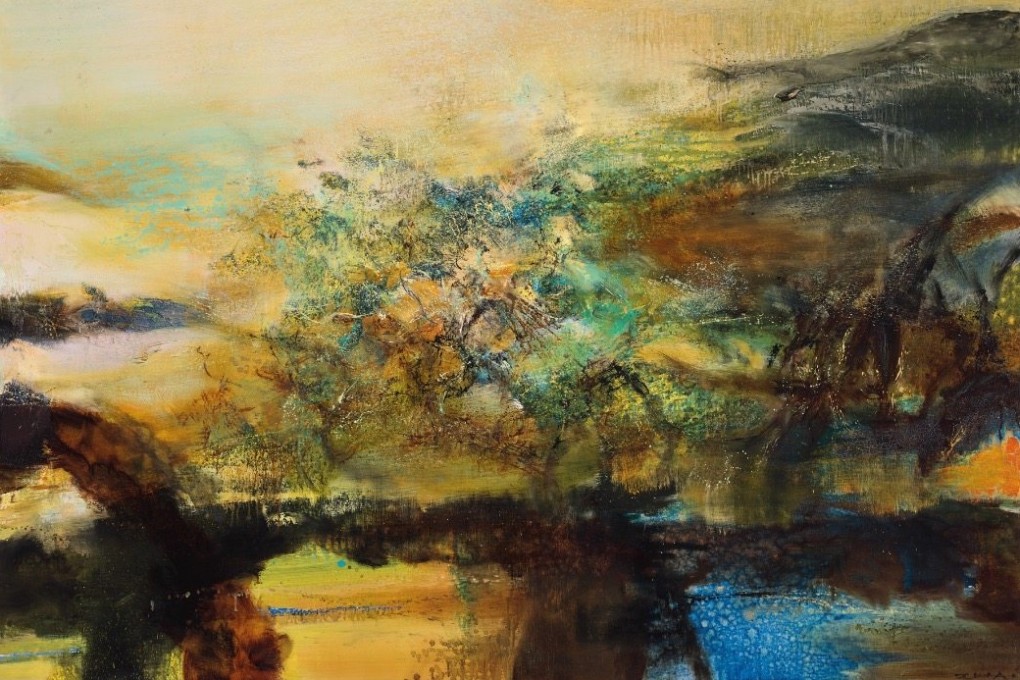 Detail from Chinese-French painter Zao Wou-Ki’s 1983 work “12.05.83” sold at Christie’s in Hong Kong for HK$30 million, below its low presale estimate of HK$38 million, part of a trend in autumn art sales in the city. Another of Zao’s works, expected to fetch up to HK$98 million, went unsold. Photo: Christie’s