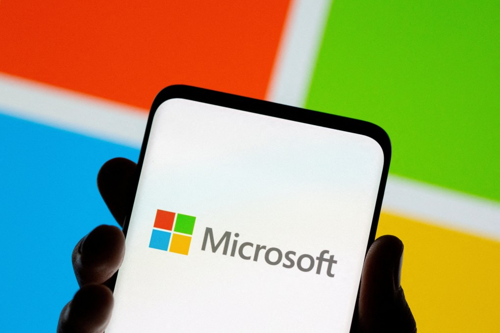 Microsoft’s logo is displayed on a smartphone. Photo: Reuters