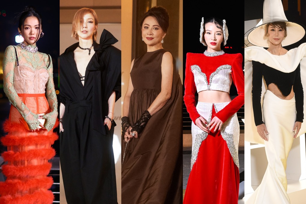 (From left) Yoyo Cao, Sammi Cheng, Carina Lau, Irene Kim and Mira Yeh at “The Love of Couture: Artisanship in Fashion Beyond Time” at K11 Musea.