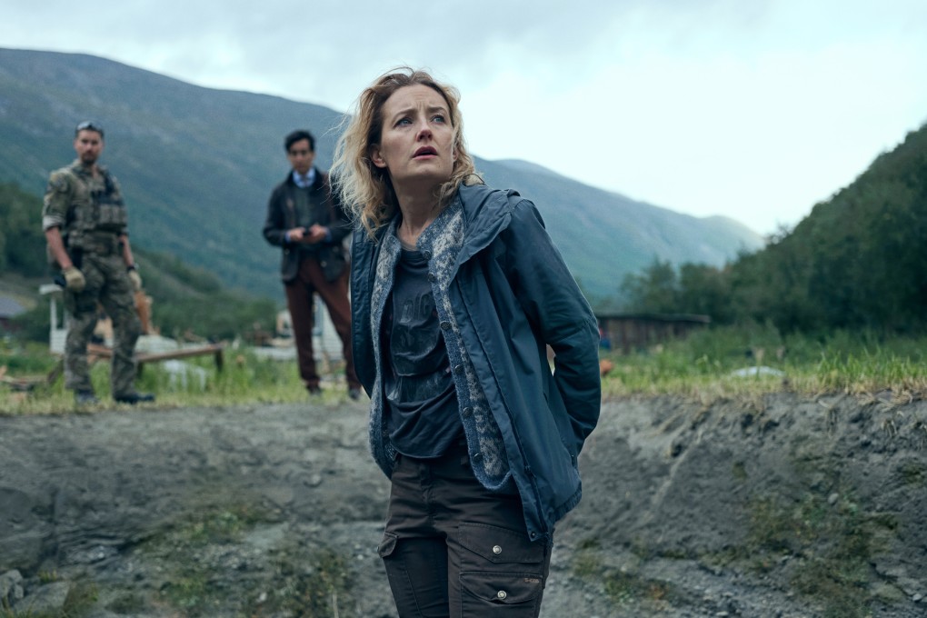(From left) Mads Sjøgård Pettersen as Captain Kris, Kim Falck as Andreas, and Ine Marie Wilmann as Nora in a still from Troll, directed by Roar Uthaug. Photo: Netflix