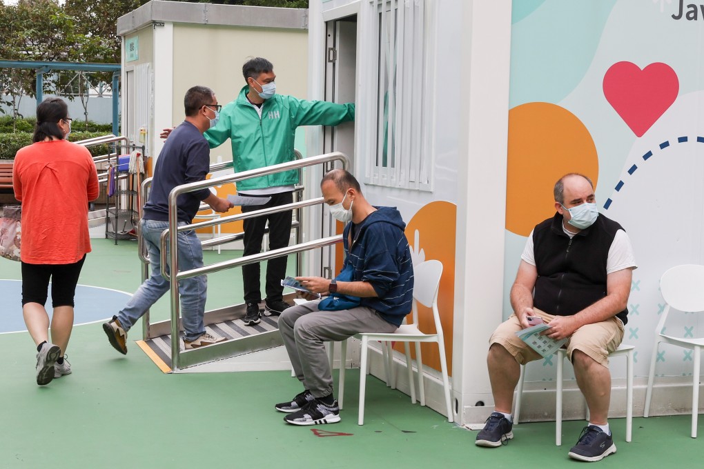 A Covid-19 vaccination centre in Quarry Bay. Experts from Hong Kong’s scientific committees earlier recommended the new Omicron-specific jab be made available to the wider population. Photo: Edmond So