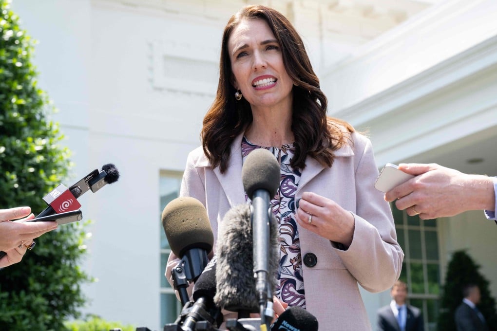 New Zealand Prime Minister Jacinda Ardern speaks to the press outside of the West Wing after a meeting with US President Joe Biden at the White House in Washington on May 31. Photo: AFP