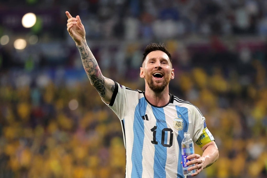 Lionel Messi celebrates after Argentina’s last-16 win over Australia. Photo: EPA-EFE