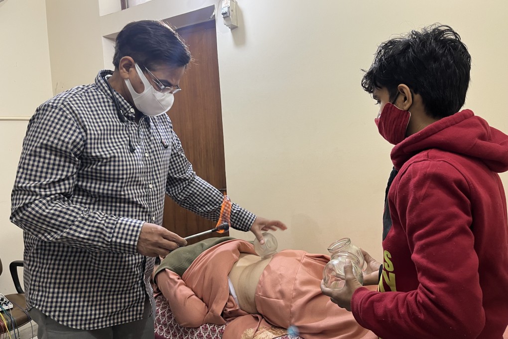 TCM specialist Jeewan Kumar Kaushal at his clinic in Delhi. Photo: Sonia Sarkar