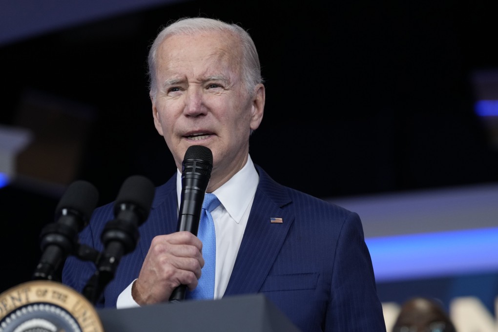 US President Joe Biden speaks in the South Court Auditorium on the White House complex on Thursday. Photo: AP
