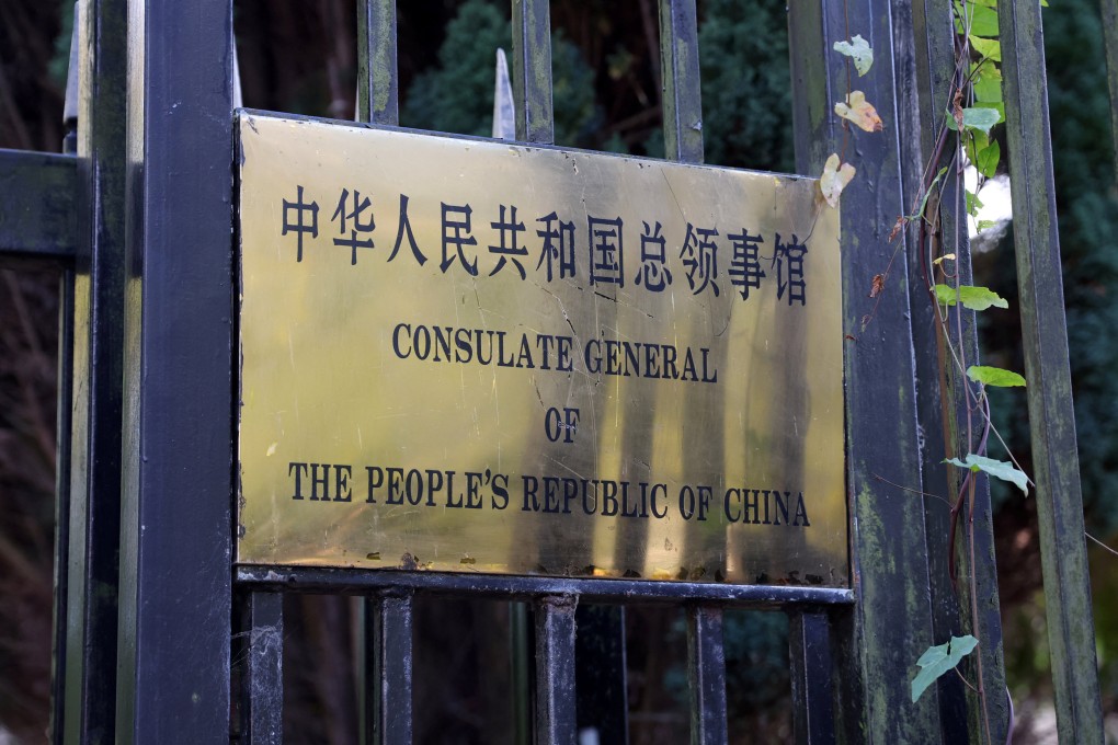 The Chinese Consulate General in Manchester, England, where an incident involving diplomats and a protester took place in October. Photo: Reuters