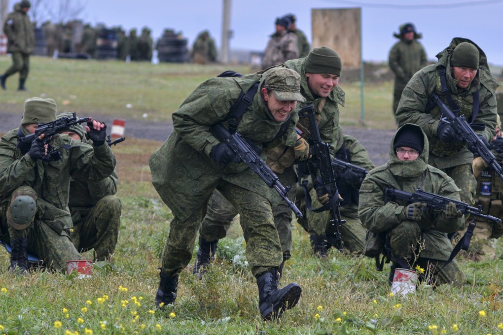 Russian conscripts at a ground training range in the Rostov-on-Don region in southern Russia. Photo: EPA-EFE
