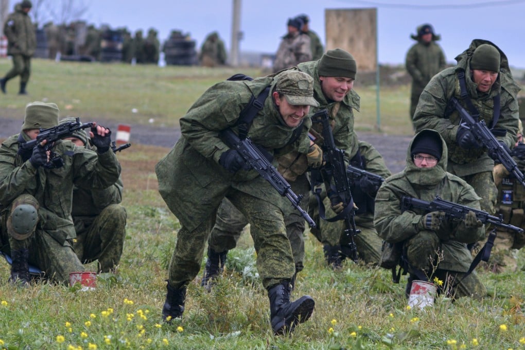 Russian conscripts at a ground training range in the Rostov-on-Don region in southern Russia. Photo: EPA-EFE