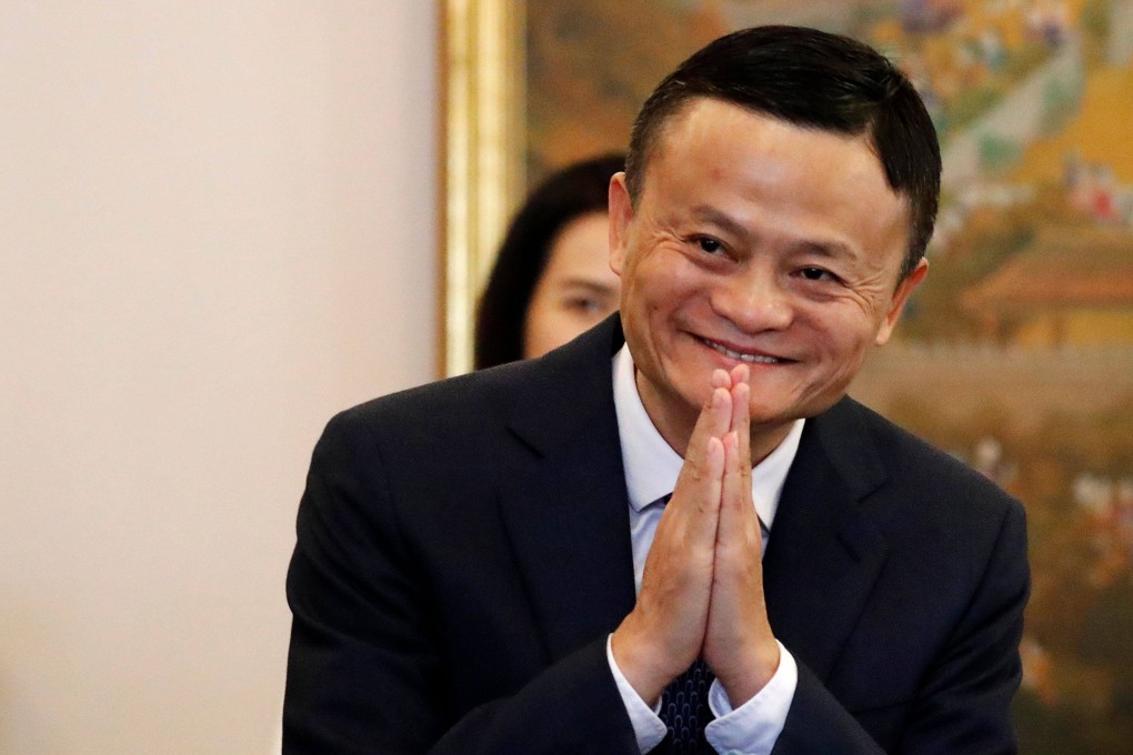 Alibaba founder Jack Ma arrives for a meeting with Thailand’s prime minister in April 2018. Photo: AFP