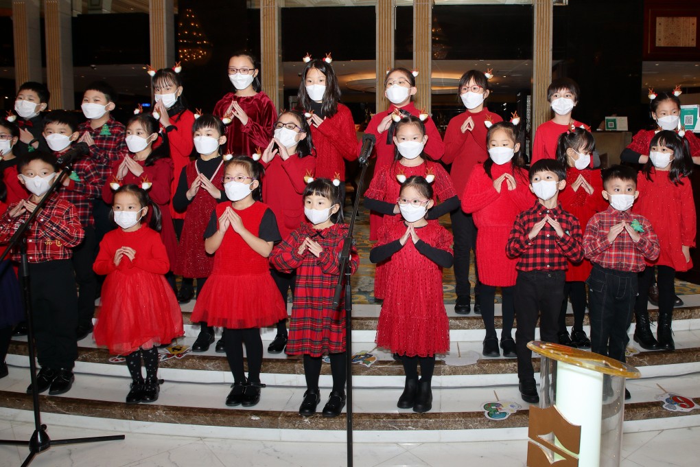 Members of the SWAN Academy Children’s Choir (Hong Kong) perform at Kowloon Shangri-La. Photo: Bharat Khemlani